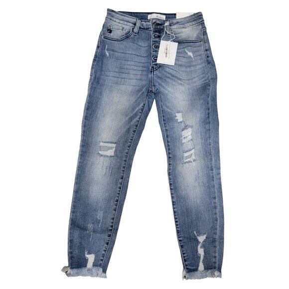 KanCan Womens Size 11/29 High Rise Super Skinny Rosie Medium Wash Button Fly - Picture 1 of 10